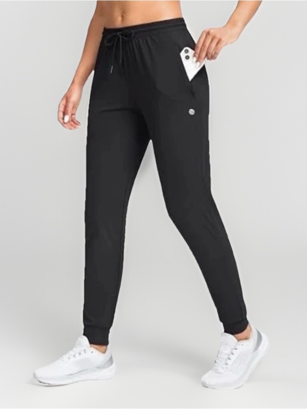 G Gradual Black Women’s Activewear Jogger Running Pants Sweats Pockets SZ Large